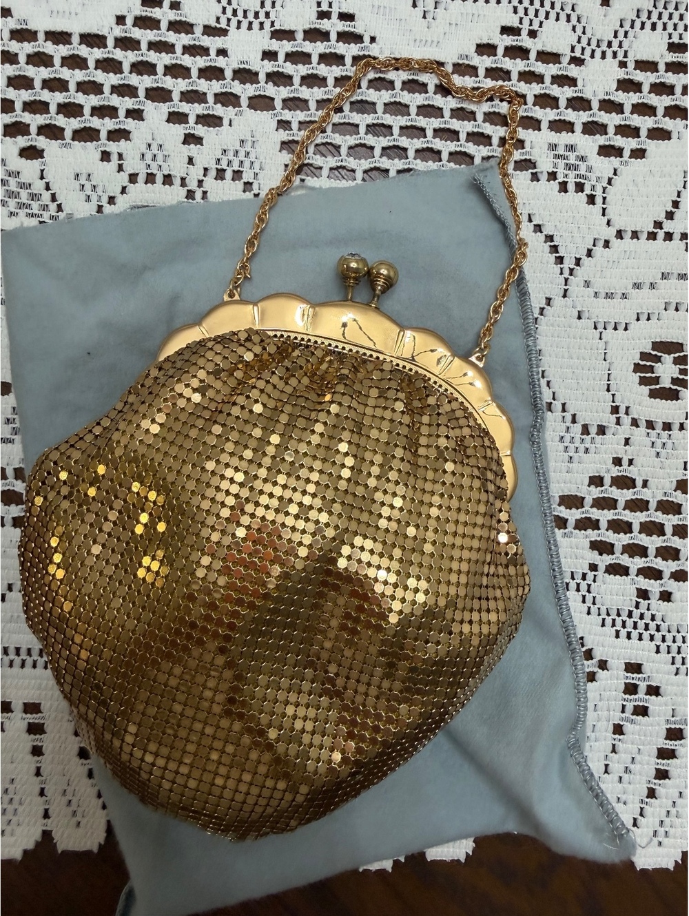 Duramesh Fifth Ave Gold Mesh 1950s Cocktail Handbag Art Deco